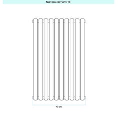 Immagine di Irsap ELLIPSIS 30_V Radiatore 10 elementi L.40 P.4,4 H.53 cm, colore bianco standard finitura lucido Cod.01 HE105301001IR01A01