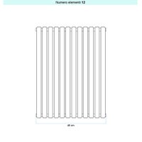 Immagine di Irsap ELLIPSIS 30_V Radiatore 12 elementi L.48 P.4,4 H.56 cm, colore bianco standard finitura lucido Cod.01 HE105601201IR01A01
