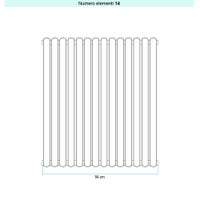 Immagine di Irsap ELLIPSIS 30_V Radiatore 14 elementi L.56 P.4,4 H.93 cm, colore bianco standard finitura lucido Cod.01 HE109301401IR01A01