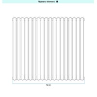 Immagine di Irsap ELLIPSIS 30_V Radiatore 18 elementi L.72 P.4,4 H.123 cm, colore bianco standard finitura lucido Cod.01 HE112301801IR01A01