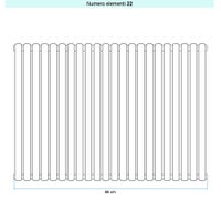 Immagine di Irsap ELLIPSIS 30_V Radiatore 22 elementi L.88 P.4,4 H.71 cm, colore bianco standard finitura lucido Cod.01 HE107102201IR01A01