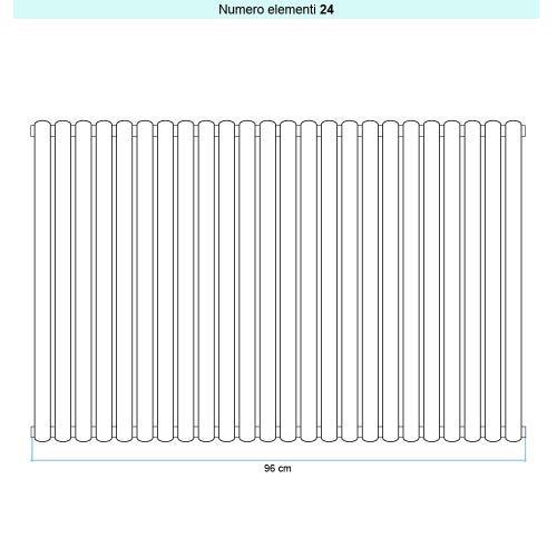 Immagine di Irsap ELLIPSIS 30_V Radiatore 24 elementi L.96 P.4,4 H.123 cm, colore bianco standard finitura lucido Cod.01 HE112302401IR01A01