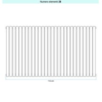 Immagine di Irsap ELLIPSIS 30_V Radiatore 28 elementi L.112 P.4,4 H.66 cm, colore bianco standard finitura lucido Cod.01 HE106602801IR01A01