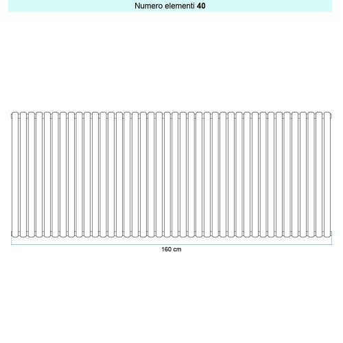 Immagine di Irsap ELLIPSIS 30_V Radiatore 40 elementi L.160 P.4,4 H.88 cm, colore bianco standard finitura lucido Cod.01 HE108804001IR01A01