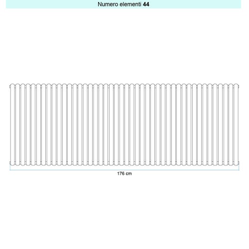 Immagine di Irsap ELLIPSIS 30_V Radiatore 44 elementi L.176 P.4,4 H.93 cm, colore bianco standard finitura lucido Cod.01 HE109304401IR01A01
