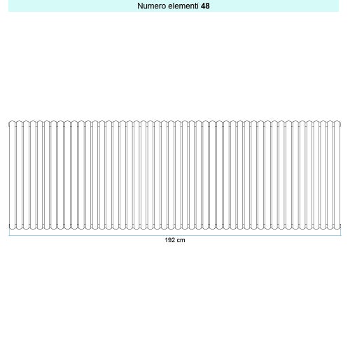 Immagine di Irsap ELLIPSIS 30_V Radiatore 48 elementi L.192 P.4,4 H.71 cm, colore bianco standard finitura lucido Cod.01 HE107104801IR01A01
