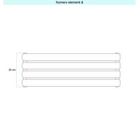 Immagine di Irsap ELLIPSIS_H Radiatore 4 elementi L.52 P.5,3 H.24 cm, colore bianco standard finitura lucido Cod.01 TL105200401IR01H01