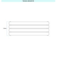 Immagine di Irsap ELLIPSIS_H Radiatore 4 elementi L.52 P.5,3 H.24 cm, colore bianco standard finitura lucido Cod.01 TL105200401IR01H01