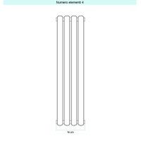 Immagine di Irsap ELLIPSIS 30_V 2 Radiatore 4 elementi L.16 P.5,8 H.53 cm, colore bianco standard finitura lucido Cod.01 HE205300401IR01A01