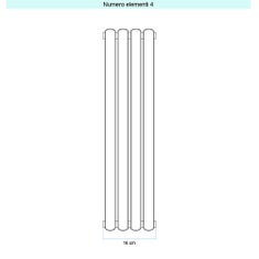 Immagine di Irsap ELLIPSIS 30_V 2 Radiatore 4 elementi L.16 P.5,8 H.53 cm, colore bianco standard finitura lucido Cod.01 HE205300401IR01A01