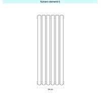 Immagine di Irsap ELLIPSIS 30_V 2 Radiatore 6 elementi L.24 P.5,8 H.103 cm, colore bianco standard finitura lucido Cod.01 HE210300601IR01A01