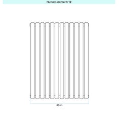 Immagine di Irsap ELLIPSIS 30_V 2 Radiatore 12 elementi L.48 P.5,8 H.53 cm, colore bianco standard finitura lucido Cod.01 HE205301201IR01A01