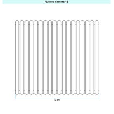 Immagine di Irsap ELLIPSIS 30_V 2 Radiatore 18 elementi L.72 P.5,8 H.53 cm, colore bianco standard finitura lucido Cod.01 HE205301801IR01A01