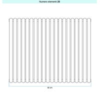 Immagine di Irsap ELLIPSIS 30_V 2 Radiatore 20 elementi L.80 P.5,8 H.53 cm, colore bianco standard finitura lucido Cod.01 HE205302001IR01A01