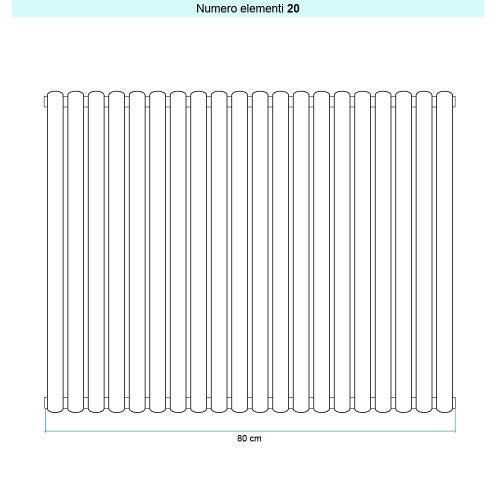 Immagine di Irsap ELLIPSIS 30_V 2 Radiatore 20 elementi L.80 P.5,8 H.56 cm, colore bianco standard finitura lucido Cod.01 HE205602001IR01A01