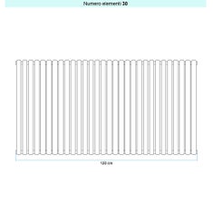 Immagine di Irsap ELLIPSIS 30_V 2 Radiatore 30 elementi L.120 P.5,8 H.53 cm, colore bianco standard finitura lucido Cod.01 HE205303001IR01A01