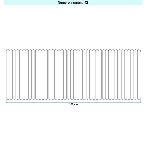Immagine di Irsap ELLIPSIS 30_V 2 Radiatore 42 elementi L.168 P.5,8 H.103 cm, colore bianco standard finitura lucido Cod.01 HE210304201IR01A01