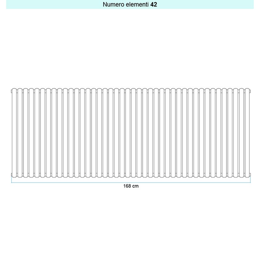 Immagine di Irsap ELLIPSIS 30_V 2 Radiatore 42 elementi L.168 P.5,8 H.53 cm, colore bianco standard finitura lucido Cod.01 HE205304201IR01A01