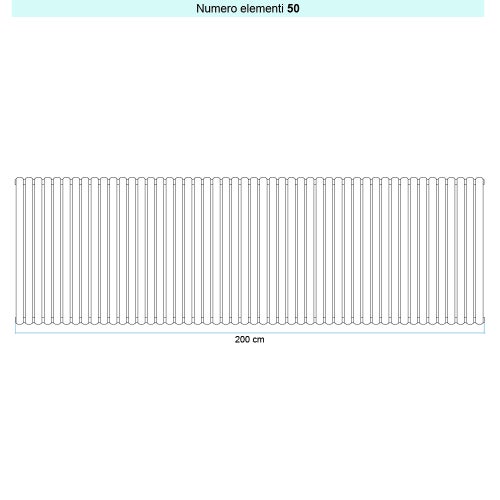 Immagine di Irsap ELLIPSIS 30_V 2 Radiatore 50 elementi L.200 P.5,8 H.86 cm, colore bianco standard finitura lucido Cod.01 HE208605001IR01A01