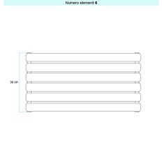 Immagine di Irsap ELLIPSIS_H Radiatore 6 elementi L.70 P.5,3 H.36 cm, colore nero ral 9005 finitura lucido Cod.10 TL107000610IR01H01