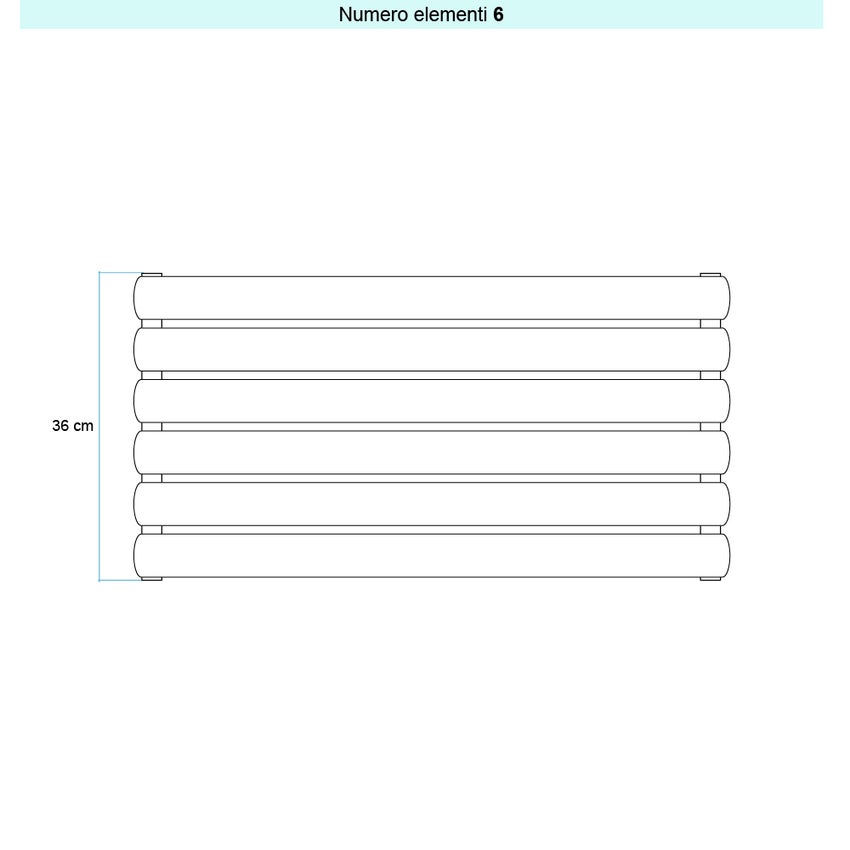 Immagine di Irsap ELLIPSIS_H Radiatore 6 elementi L.70 P.5,3 H.36 cm, colore bruno tabacco finitura ruvido Cod.1B TL10700061BIR01H01