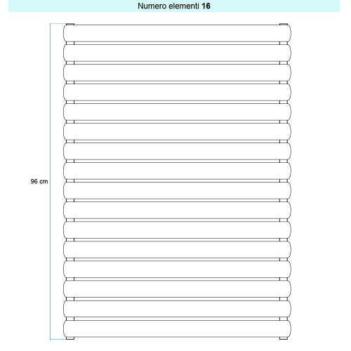 Immagine di Irsap ELLIPSIS_H Radiatore 16 elementi L.152 P.5,3 H.96 cm, colore sablè finitura ruvido Cod.Y4 TL1152016Y4IR01H01