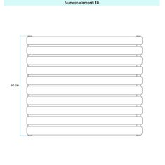 Immagine di Irsap ELLIPSIS_H 2 Radiatore 10 elementi L.52 P.7,6 H.60 cm, colore bianco standard finitura lucido Cod.01 TL205201001IR01H01
