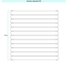 Immagine di Irsap ELLIPSIS_H 2 Radiatore 12 elementi L.52 P.7,6 H.72 cm, colore bianco standard finitura lucido Cod.01 TL205201201IR01H01
