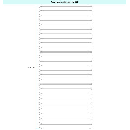 Immagine di Irsap ELLIPSIS_H 2 Radiatore 26 elementi L.65 P.7,6 H.156 cm, colore bianco standard finitura lucido Cod.01 TL206502601IR01H01