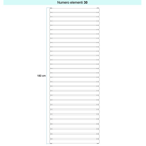 Immagine di Irsap ELLIPSIS_H 2 Radiatore 30 elementi L.52 P.7,6 H.180 cm, colore bianco standard finitura lucido Cod.01 TL205203001IR01H01