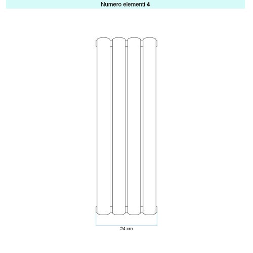 Immagine di Irsap ELLIPSIS_V Radiatore 4 elementi L.24 P.5,3 H.52 cm, colore bianco standard finitura lucido Cod.01 TL105200401IR01A01