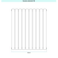 Immagine di Irsap ELLIPSIS_V Radiatore 10 elementi L.60 P.5,3 H.65 cm, colore grigio medio finitura ruvido Cod.4D TL10650104DIR01A01