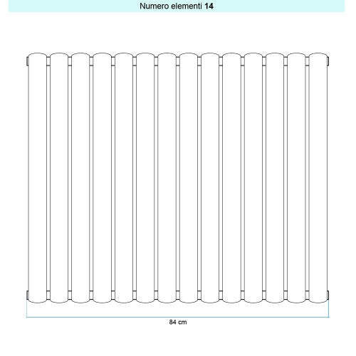 Immagine di Irsap ELLIPSIS_V Radiatore 14 elementi L.84 P.5,3 H.202 cm, colore grigio titanio metallizzato finitura lucido Cod.L3 TL1202014L3IR01A01