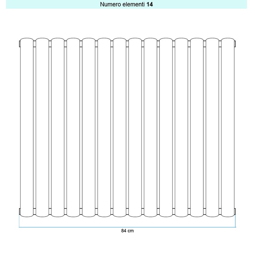Immagine di Irsap ELLIPSIS_V Radiatore 14 elementi L.84 P.5,3 H.182 cm, colore bianco standard finitura lucido Cod.01 TL118201401IR01A01