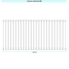 Immagine di Irsap ELLIPSIS_V Radiatore 24 elementi L.144 P.5,3 H.52 cm, colore bianco standard finitura lucido Cod.01 TL105202401IR01A01