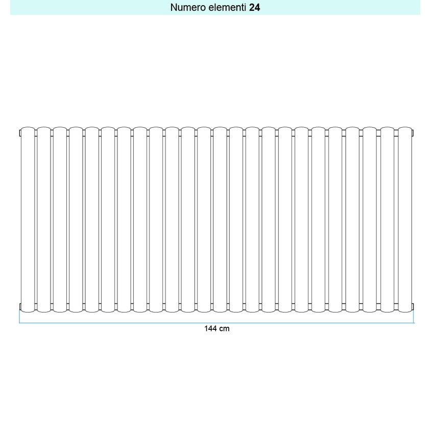 Immagine di Irsap ELLIPSIS_V Radiatore 24 elementi L.144 P.5,3 H.102 cm, colore bianco standard finitura lucido Cod.01 TL110202401IR01A01