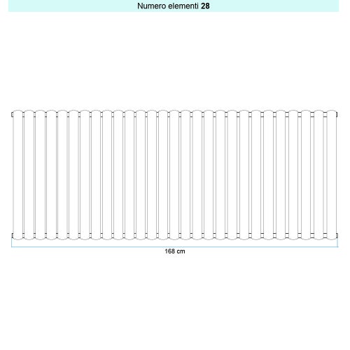 Immagine di Irsap ELLIPSIS_V Radiatore 28 elementi L.168 P.5,3 H.52 cm, colore bianco standard finitura lucido Cod.01 TL105202801IR01A01