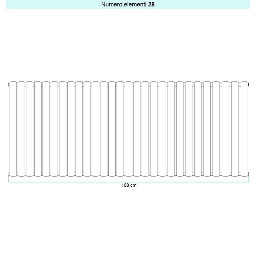 Immagine di Irsap ELLIPSIS_V Radiatore 28 elementi L.168 P.5,3 H.92 cm, colore bianco standard finitura lucido Cod.01 TL109202801IR01A01