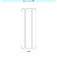Immagine di Irsap ELLIPSIS_V 2 Radiatore 4 elementi L.24 P.7,6 H.52 cm, colore bianco standard finitura lucido Cod.01 TL205200401IR01A01