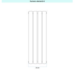 Immagine di Irsap ELLIPSIS_V 2 Radiatore 4 elementi L.24 P.7,6 H.182 cm, colore bianco finitura opaco Cod.J8 TL2182004J8IR01A01