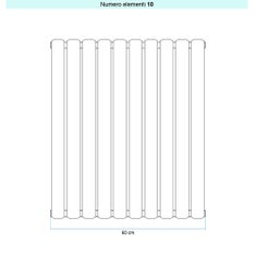 Immagine di Irsap ELLIPSIS_V 2 Radiatore 10 elementi L.60 P.7,6 H.52 cm, colore bianco standard finitura lucido Cod.01 TL205201001IR01A01