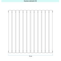 Immagine di Irsap ELLIPSIS_V 2 Radiatore 12 elementi L.72 P.7,6 H.202 cm, colore bianco standard finitura lucido Cod.01 TL220201201IR01A01
