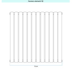 Immagine di Irsap ELLIPSIS_V 2 Radiatore 12 elementi L.72 P.7,6 H.52 cm, colore bianco standard finitura lucido Cod.01 TL205201201IR01A01