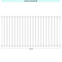 Immagine di Irsap ELLIPSIS_V 2 Radiatore 22 elementi L.132 P.7,6 H.102 cm, colore bianco standard finitura lucido Cod.01 TL210202201IR01A01