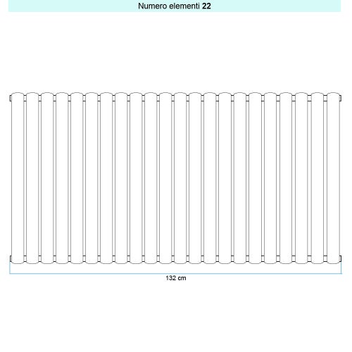 Immagine di Irsap ELLIPSIS_V 2 Radiatore 22 elementi L.132 P.7,6 H.52 cm, colore grigio medio finitura ruvido Cod.4D TL20520224DIR01A01
