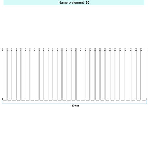 Immagine di Irsap ELLIPSIS_V 2 Radiatore 30 elementi L.180 P.7,6 H.52 cm, colore bianco standard finitura lucido Cod.01 TL205203001IR01A01