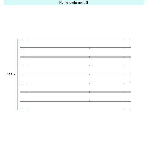 Immagine di Irsap PIANO 2 ORIZZONTALE Radiatore 8 elementi L.92 P.4,6 H.45,6 cm, colore quartz 2 finitura ruvido Cod.2C PI20920082CIR01H01