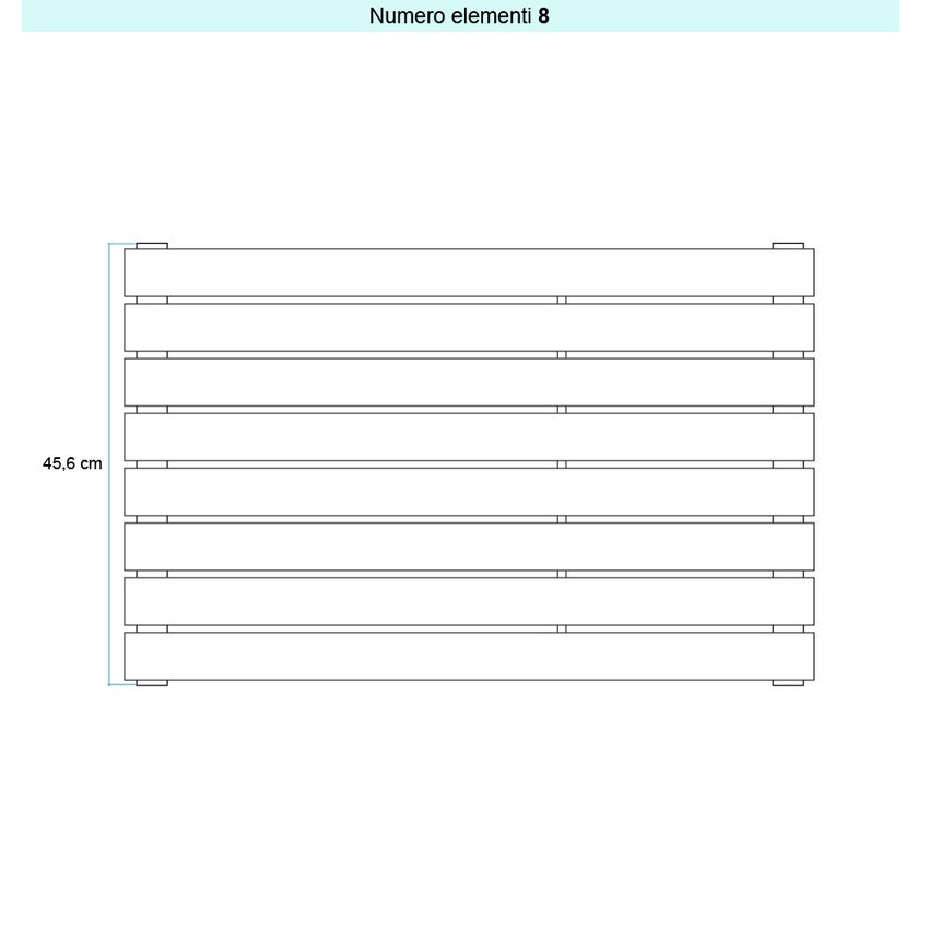 Immagine di Irsap PIANO 2 ORIZZONTALE Radiatore 8 elementi L.70 P.4,6 H.45,6 cm, colore amaranto ral 3003 finitura lucido Cod.06 PI207000806IR01H01