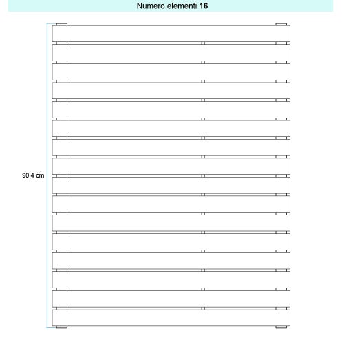 Immagine di Irsap PIANO 2 ORIZZONTALE Radiatore 16 elementi L.52 P.4,6 H.90,4 cm, colore bianco standard finitura lucido Cod.01 PI205201601IR01H01
