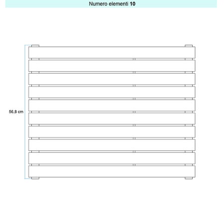 Immagine di Irsap PIANO ORIZZONTALE Radiatore 10 elementi L.70 P.3,8 H.56,8 cm, colore bianco standard finitura lucido Cod.01 PI107001001IR01H01